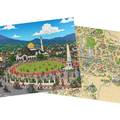 Tasikmalaya — City + Map Puzzle Set