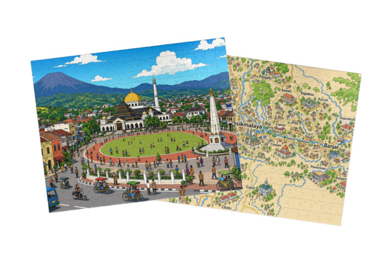 Tasikmalaya — City + Map Puzzle Set