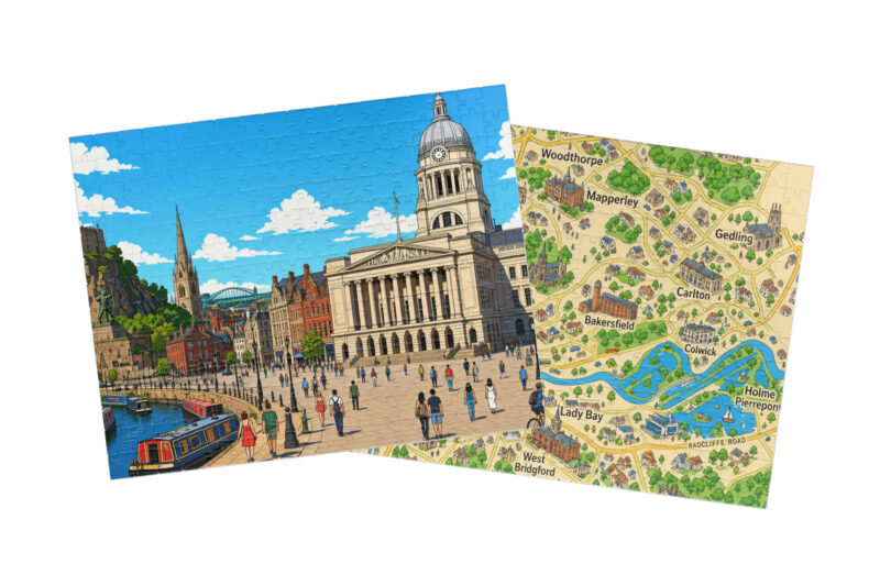 Nottingham — City + Map Puzzle Set