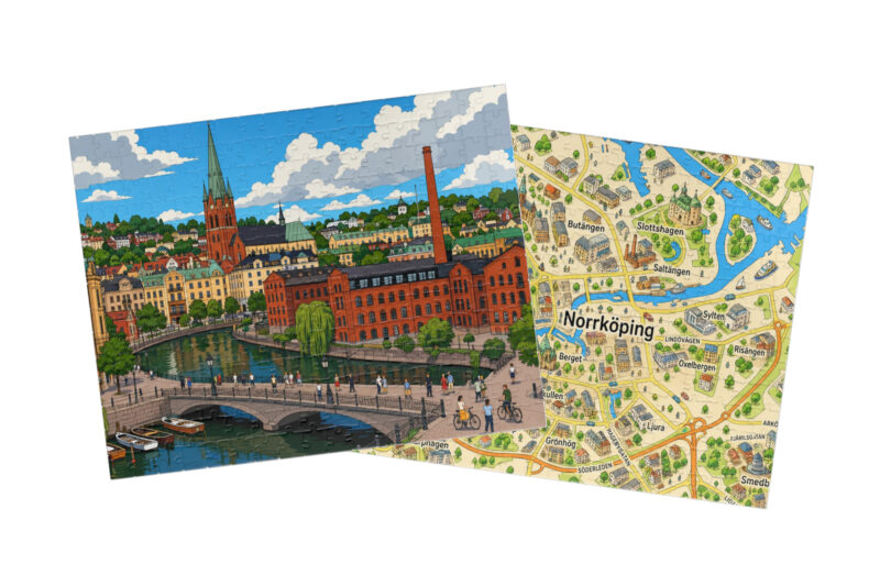 Norrköping — City + Map Puzzle Set