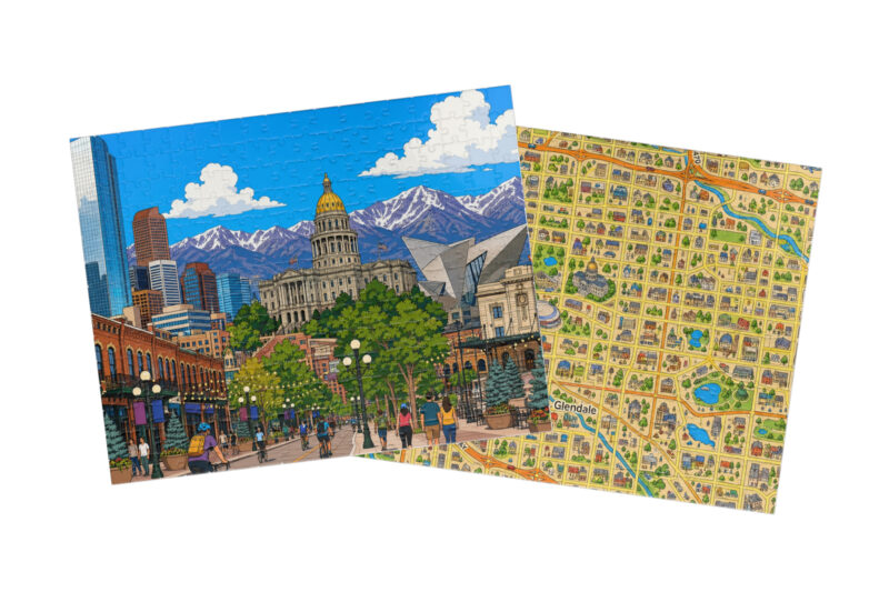 Denver — City + Map Puzzle Set
