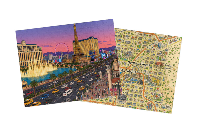 Las Vegas — City + Map Puzzle Set