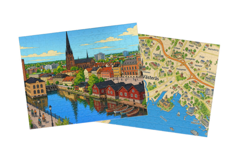 Västerås — City + Map Puzzle Set