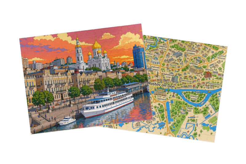 Rostov-on-Don — City + Map Puzzle Set