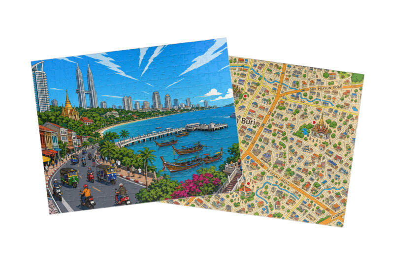 Chon Buri — City + Map Puzzle Set