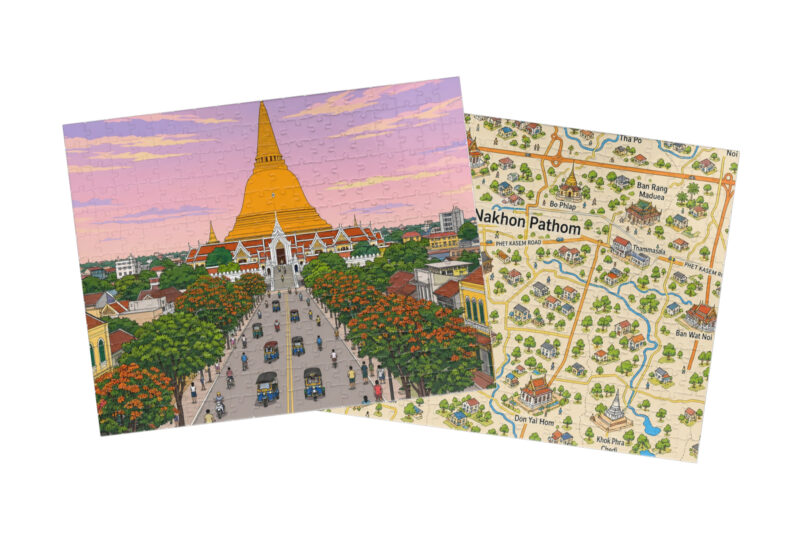 Nakhon Pathom — City + Map Puzzle Set