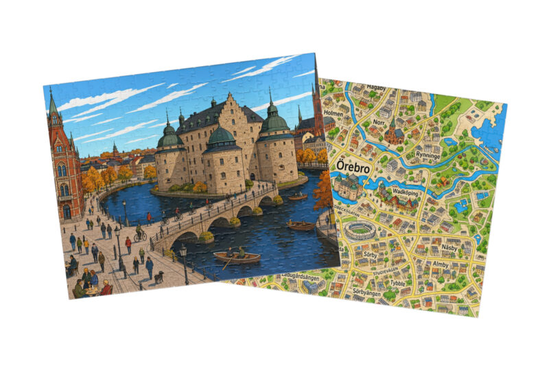 Örebro City + Map Puzzle Set