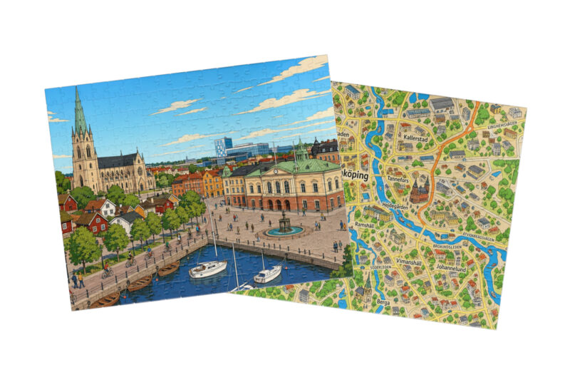 Linköping — City + Map Puzzle Set