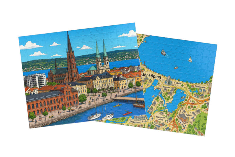 Jönköping — City + Map Puzzle Set