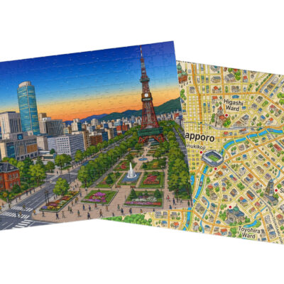 Sapporo — City + Map Puzzle Set