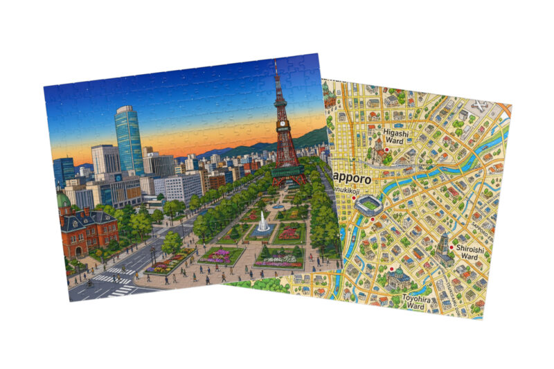 Sapporo — City + Map Puzzle Set