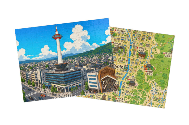 Kyōto — City + Map Puzzle Set