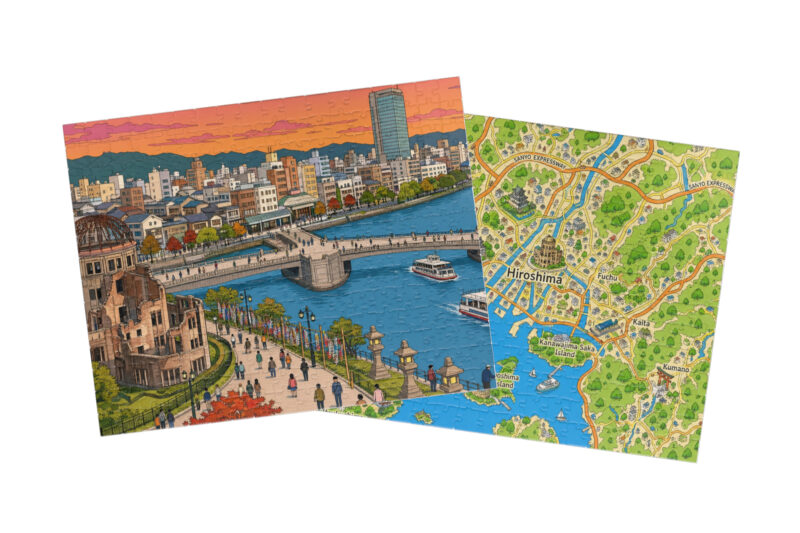 Hiroshima — City + Map Puzzle Set