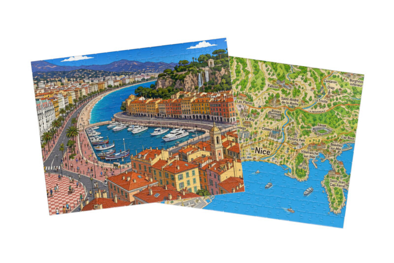 Nice — City + Map Puzzle Set