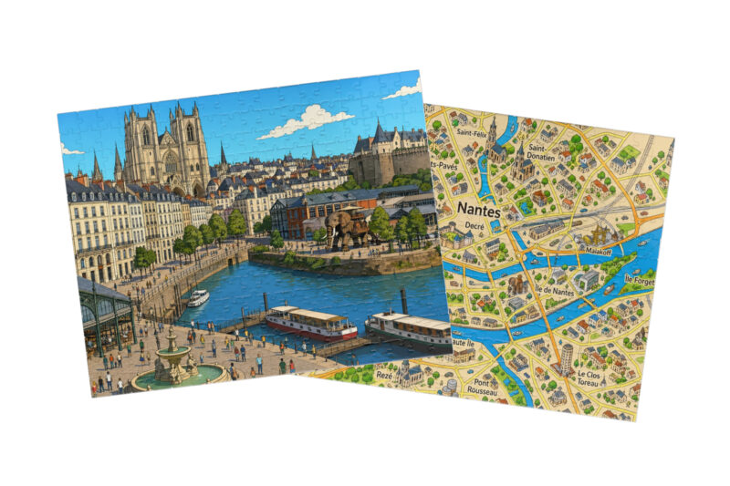 Nantes — City + Map Puzzle Set