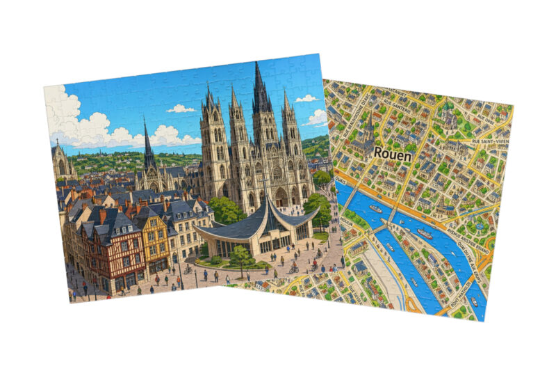 Rouen — City + Map Puzzle Set