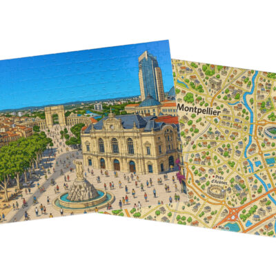 Montpellier — City + Map Puzzle Set