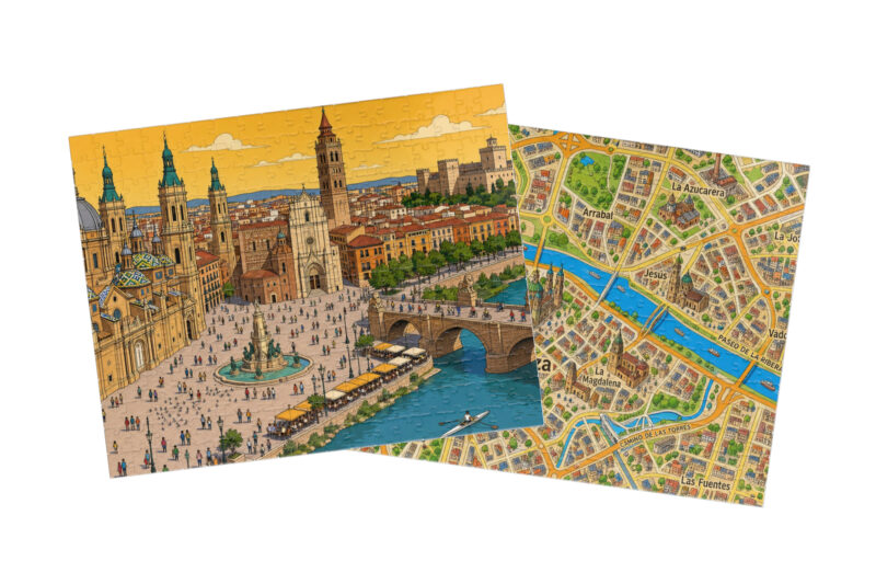 Zaragoza — City + Map Puzzle Set