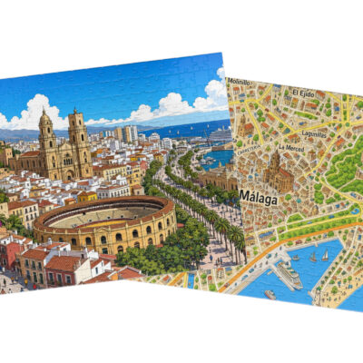 Málaga — City + Map Puzzle Set