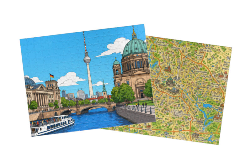 Berlin — City + Map Puzzle Set