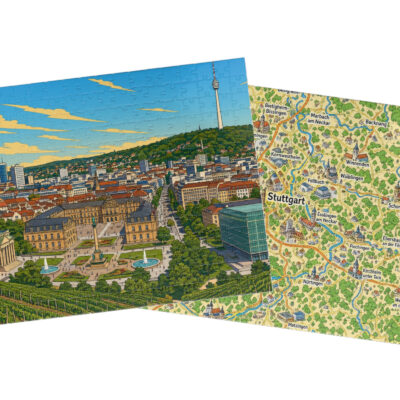 Stuttgart — City + Map Puzzle Set