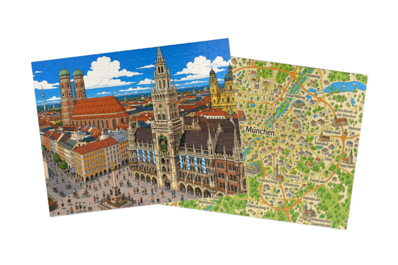 Munich — City + Map Puzzle Set