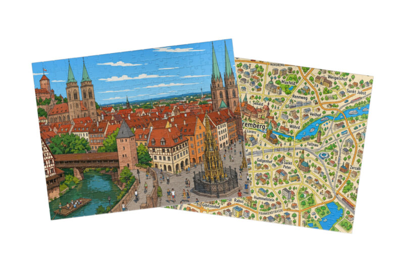 Nuremberg — City + Map Puzzle Set