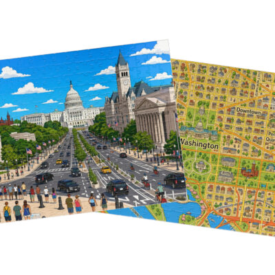 Washington D.C. — City + Map Puzzle Set