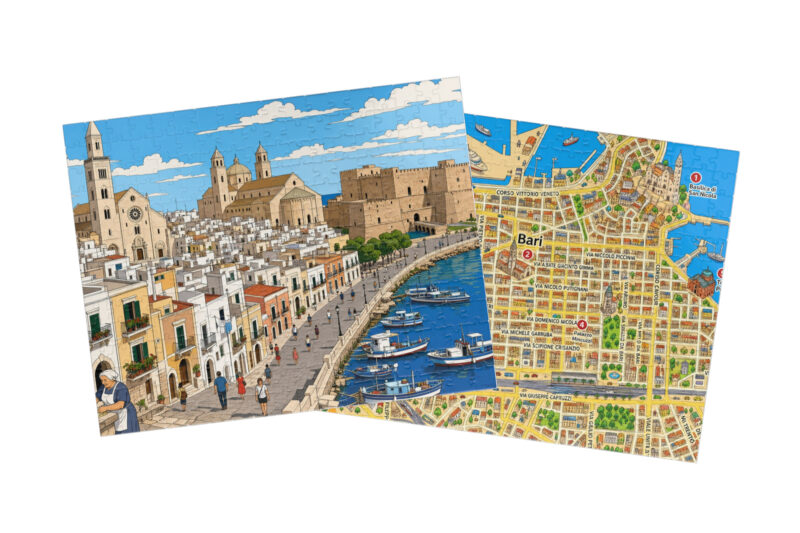Bari — City + Map Puzzle Set