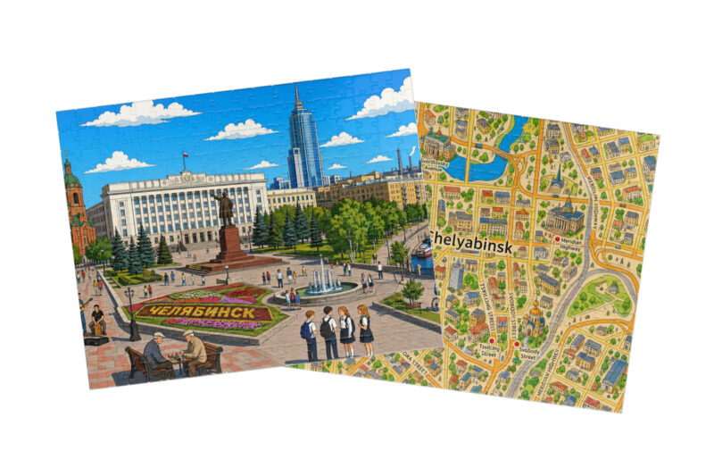 Chelyabinsk — City + Map Puzzle Set