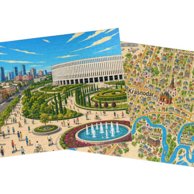 Krasnodar — City + Map Puzzle Set