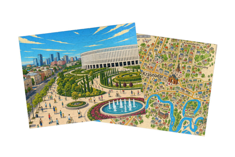 Krasnodar — City + Map Puzzle Set