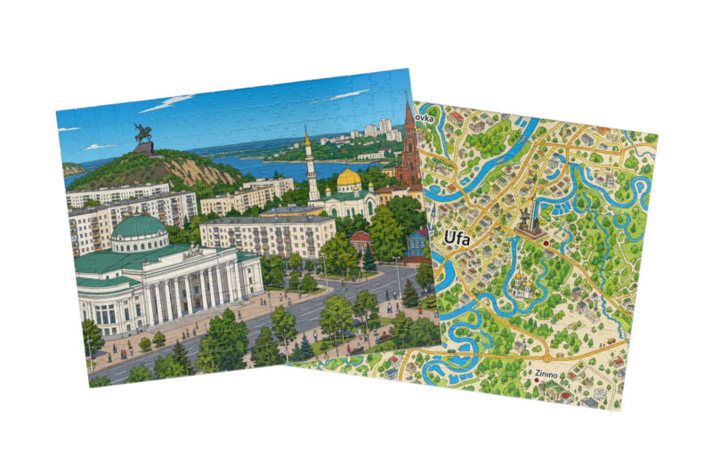 Ufa — City + Map Puzzle Set