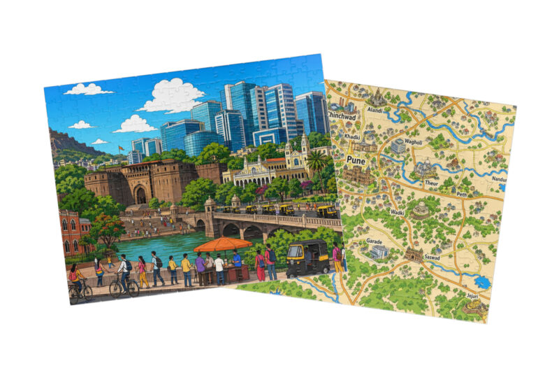 Pune — City + Map Puzzle Set