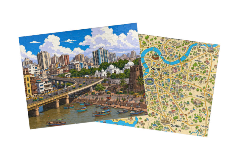 Sūrat — City + Map Puzzle Set