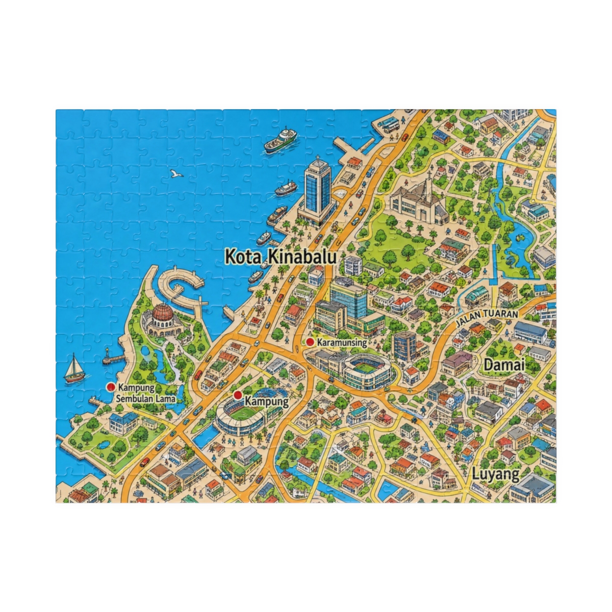 Kota Kinabalu map puzzle