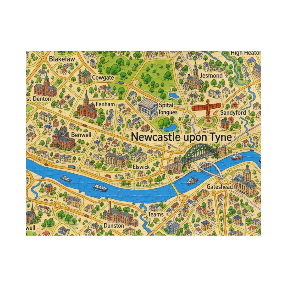 Newcastle upon Tyne map puzzle