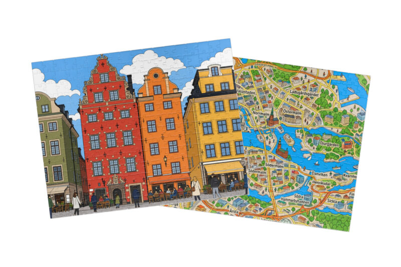 Stockholm City + Map Puzzle Set