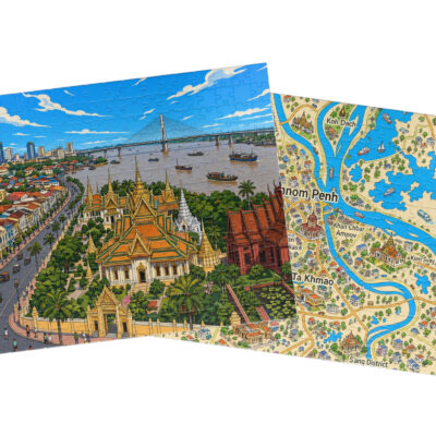 Phnom Penh City + Map Puzzle Set