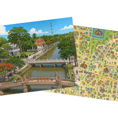 Siem Reap City + Map Puzzle Set