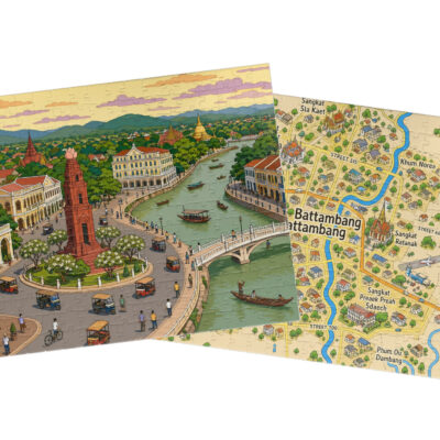 Battambang City + Map Puzzle Set
