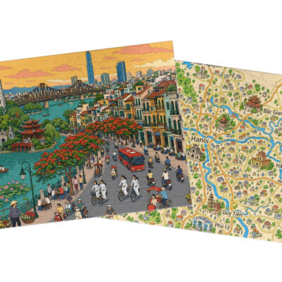 Hanoi City + Map Puzzle Set