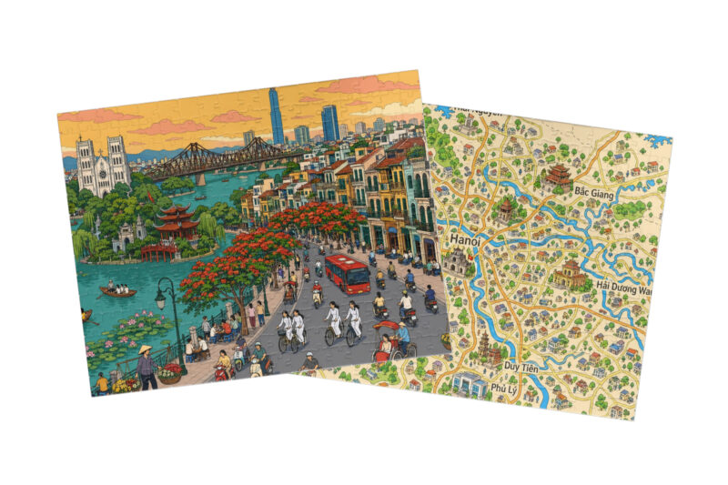 Hanoi City + Map Puzzle Set