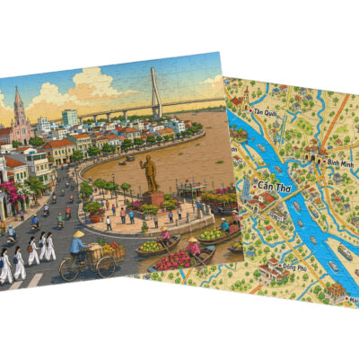 Cần Thơ City + Map Puzzle Set