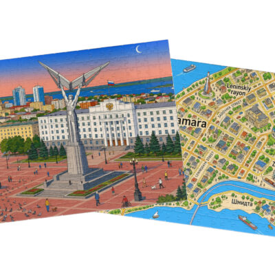Samara City + Map Puzzle Set