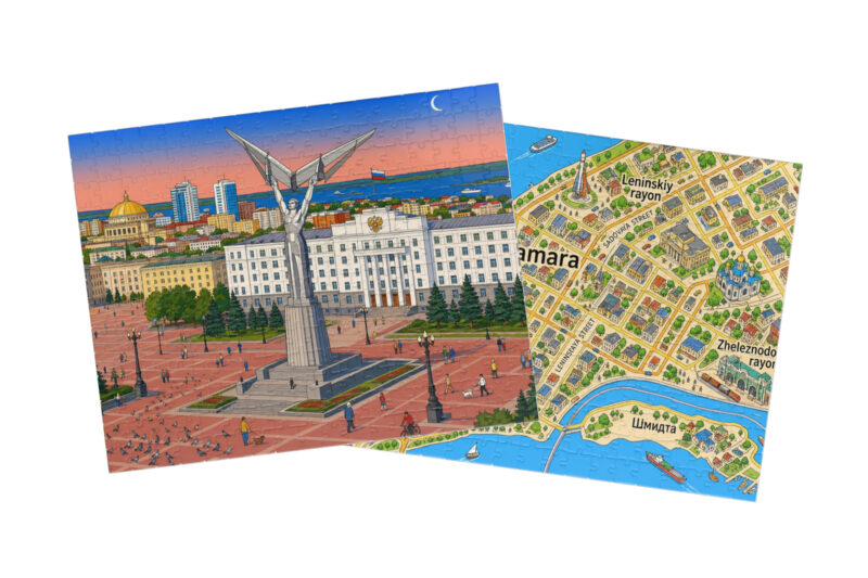 Samara City + Map Puzzle Set