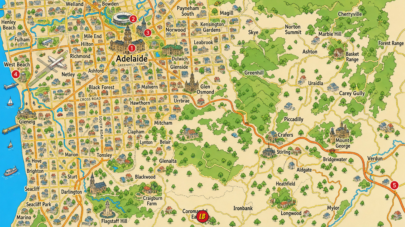 Map of Adelaide