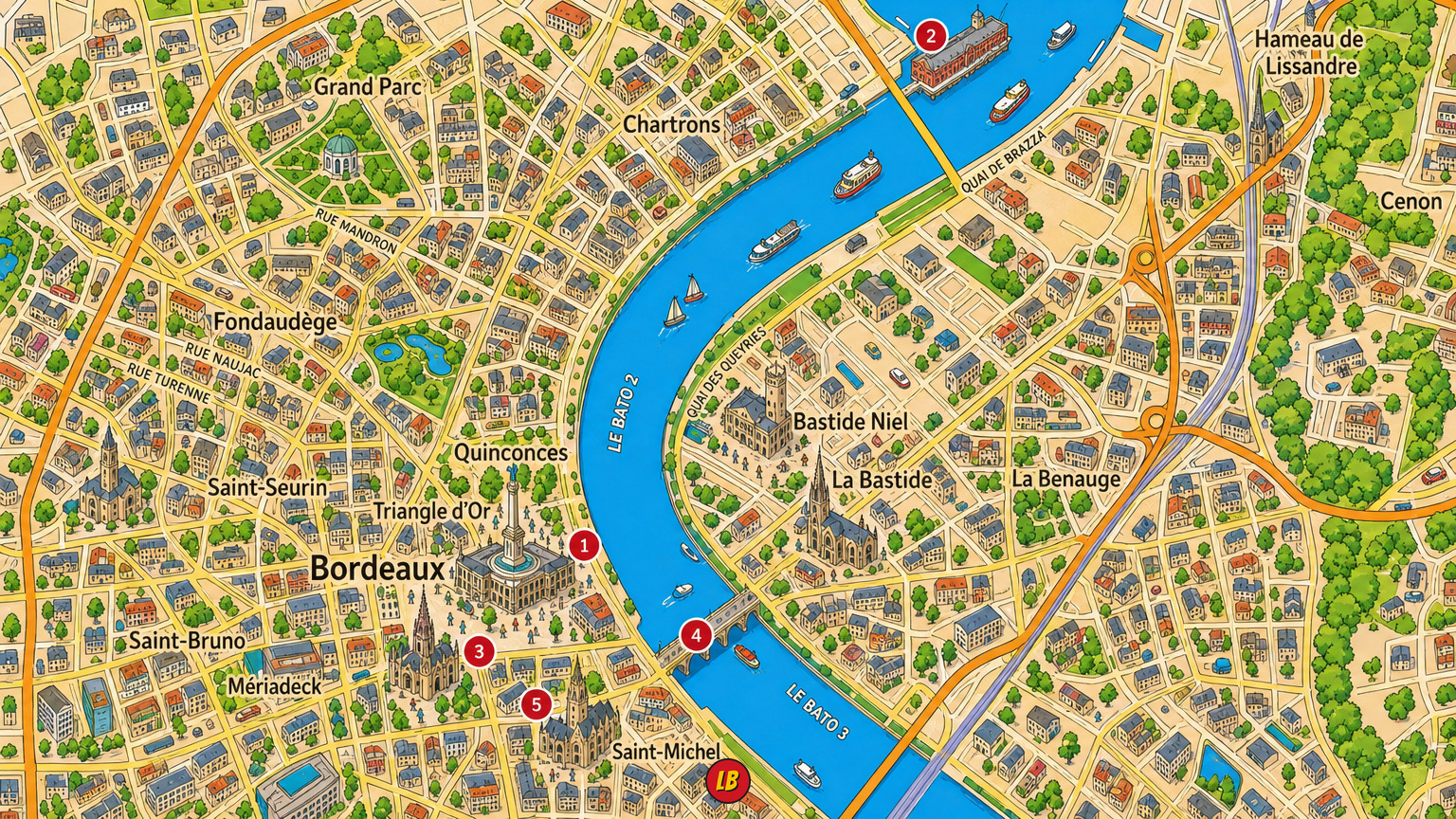 Map of Bordeaux