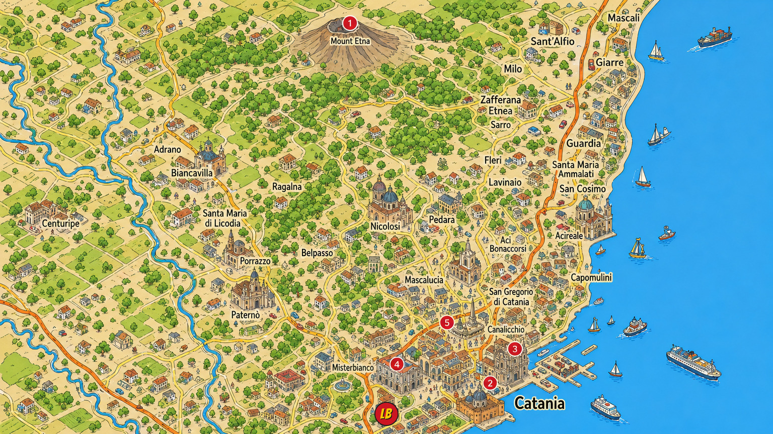 Map of Catania