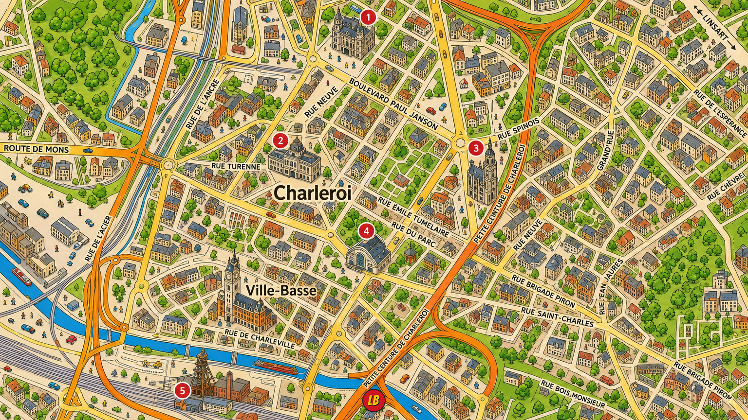 Map of Charleroi